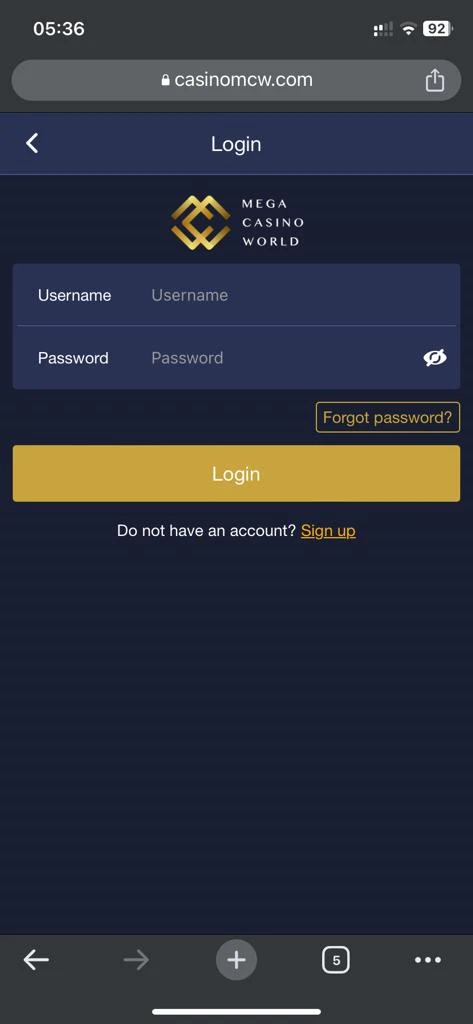 Android login process screenshot