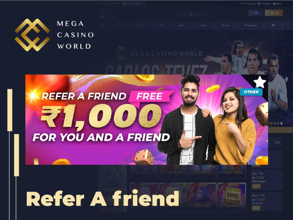 Refer a friend bonus at MCW casino